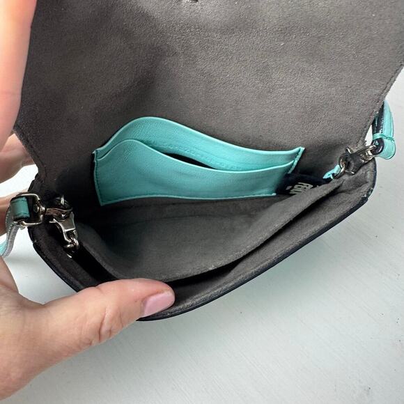 Fendi Teal Monster Mini Baguette Evening Bag Blue Green SHW Authentic CoA - Picture 5 of 11